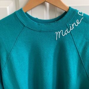 I Stole My Boyfriend’s Shirt MAINE Sweatshirt NEW Sz M vintage upcycled